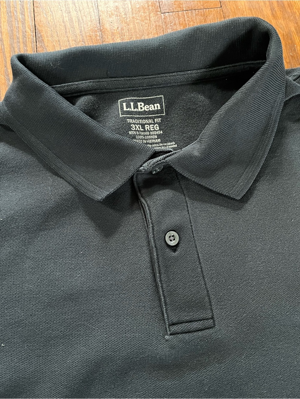 L.L. Bean Charcoal Gray/Black Men's Traditional Fit Pique Polo 3XL